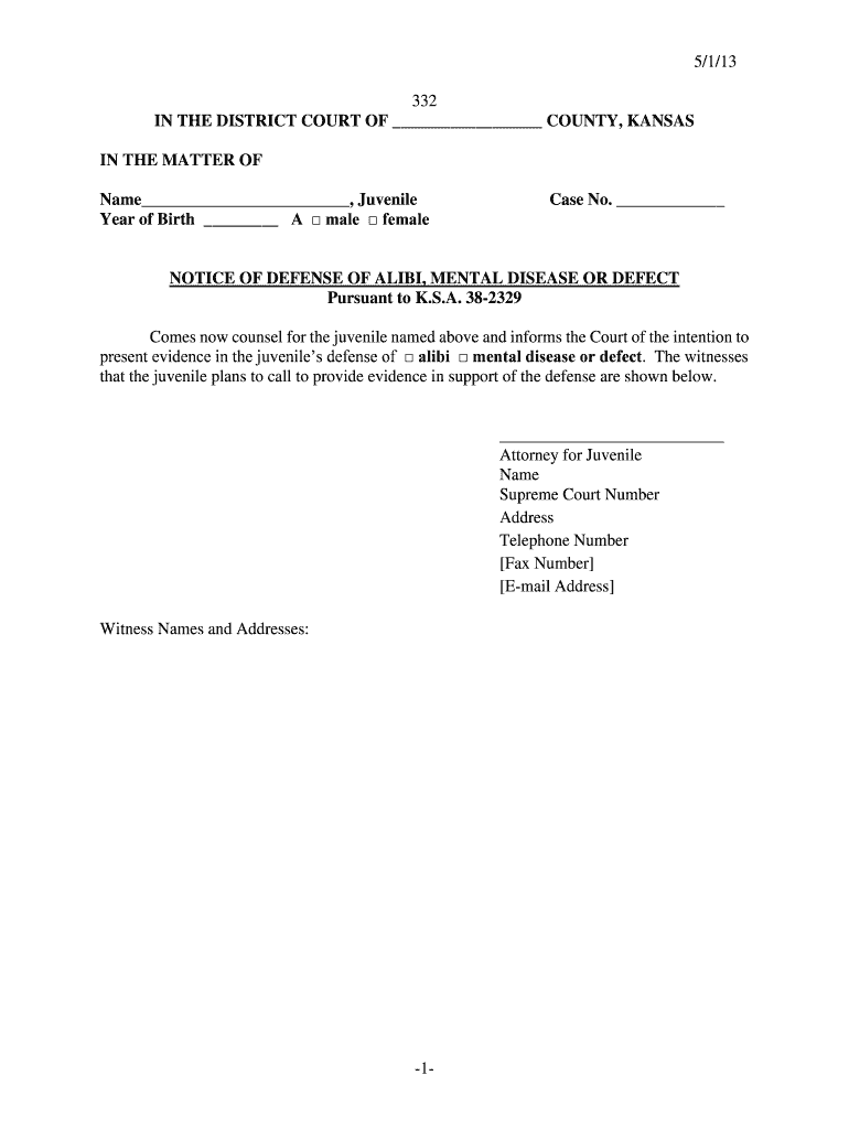  5113 1 332 in the DISTRICT COURT of COUNTY, KANSAS in Kansasjudicialcouncil 2013-2024