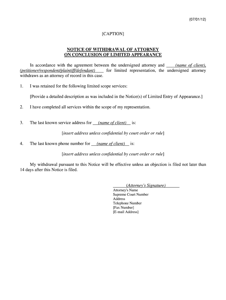  CAPTION NOTICE of WITHDRAWAL of ATTORNEY on Kansasjudicialcouncil 2012-2024