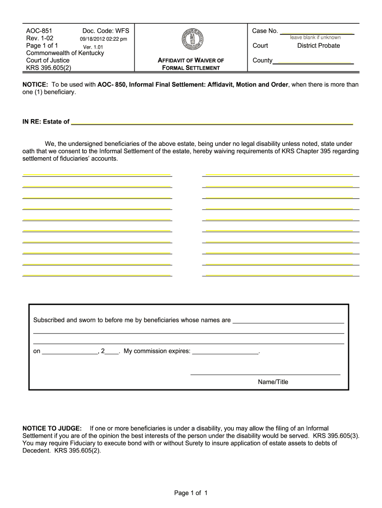 Get and Sign Aoc 851  Form 2002