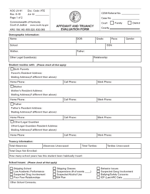  Truancy Kentucky of 2016-2024