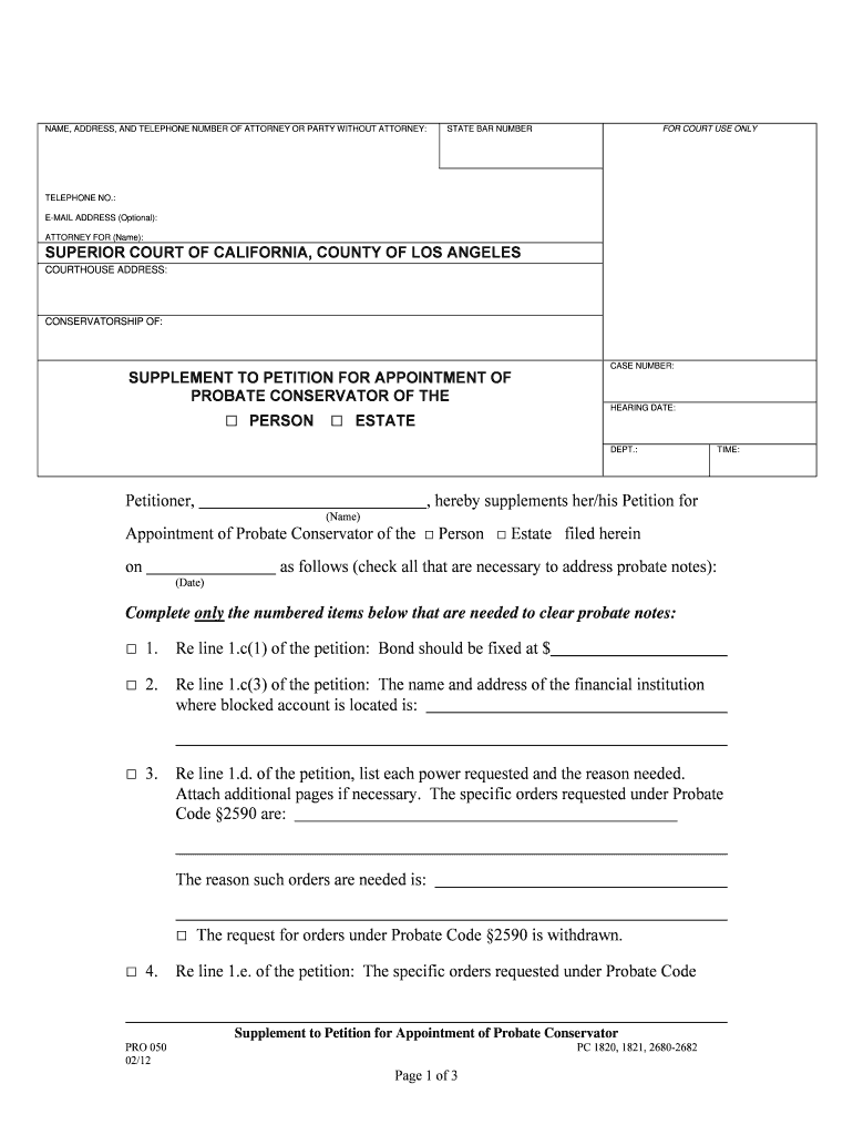 Get and Sign Supplement Probate 2012-2022 Form