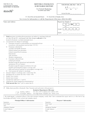  Kentucky Annual Surcharge Report  Form 2015