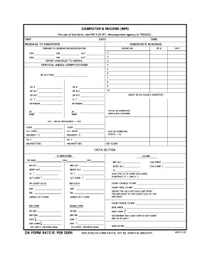  Da Form 2399 2005-2024