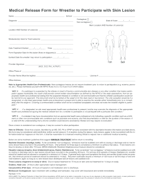 Sample Documentation a Skin Lesion  Form