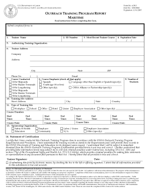 Osha Maritime Form