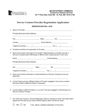  Service Contract Application Form 2017