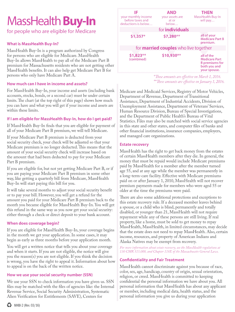  Masshealth Buy in Application 2016-2024