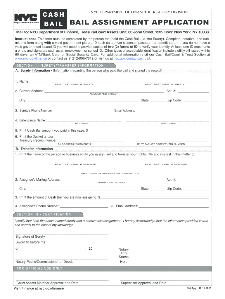  City Court of Niagara Falls Bail Assignment Form 2015-2024