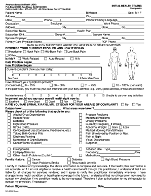  Form Form American Health 2012