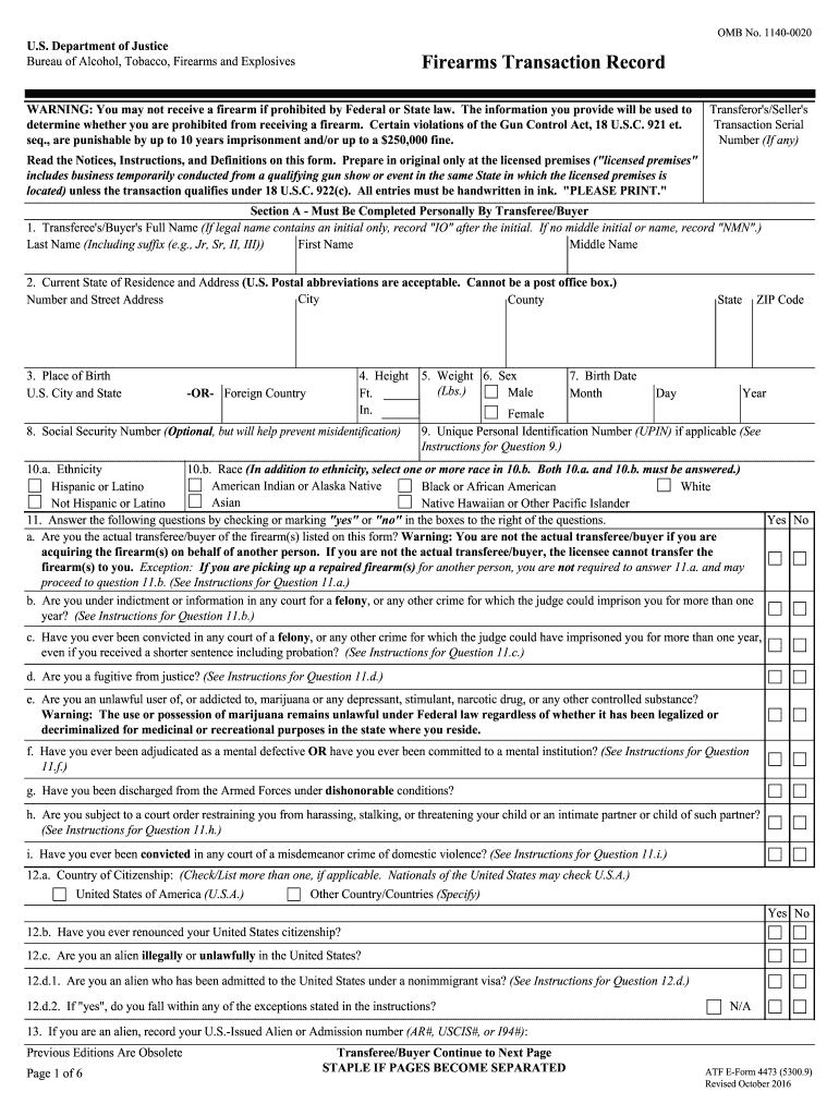 Printable Form 4473 Fill Out and Sign Printable PDF Template SignNow