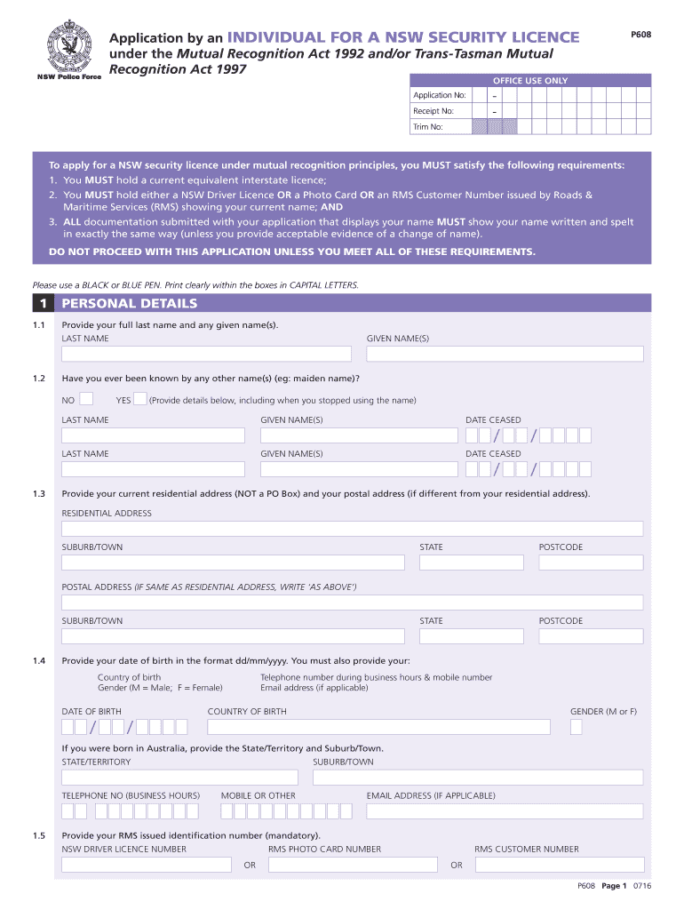  Form P608 2016