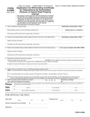  N 288b  Form 2016