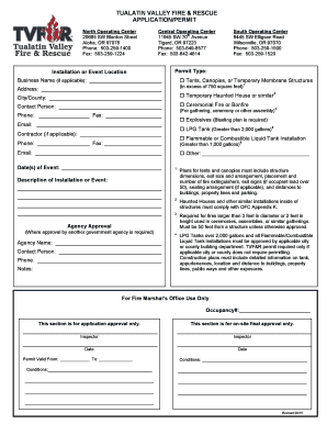  TUALATIN VALLEY FIRE & RESCUE APPLICATIONPERMIT 2015