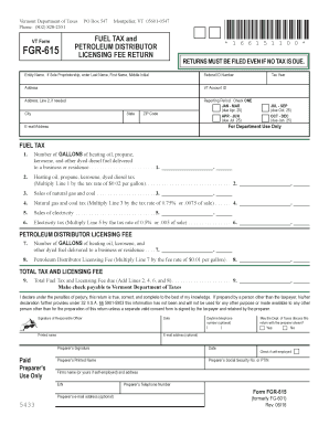  Vermont Fg 601 PDF  Form 2016