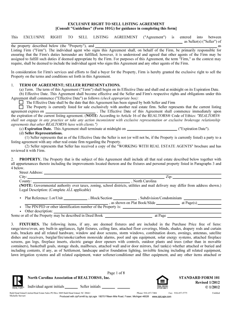 Listing Agreement Form Maryland