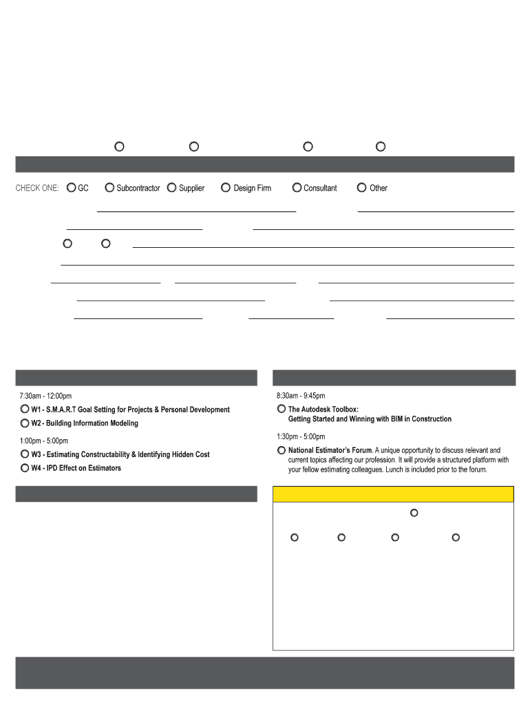 Estimating Academy! Aspenational  Form