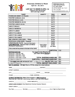 Arkansas Childrens Week  Form