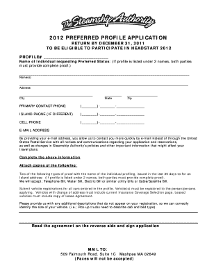 Steamship Authority Excursion Rate  Form