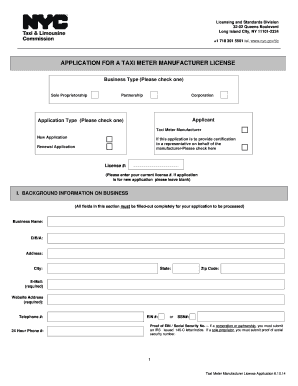 Visio Taximetermanufactapp 3 23 12 Vsd NYC Gov Nyc  Form