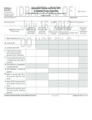 Form 5471 Schedule J Rev December Accumulated Earnings and Profits E&amp;amp