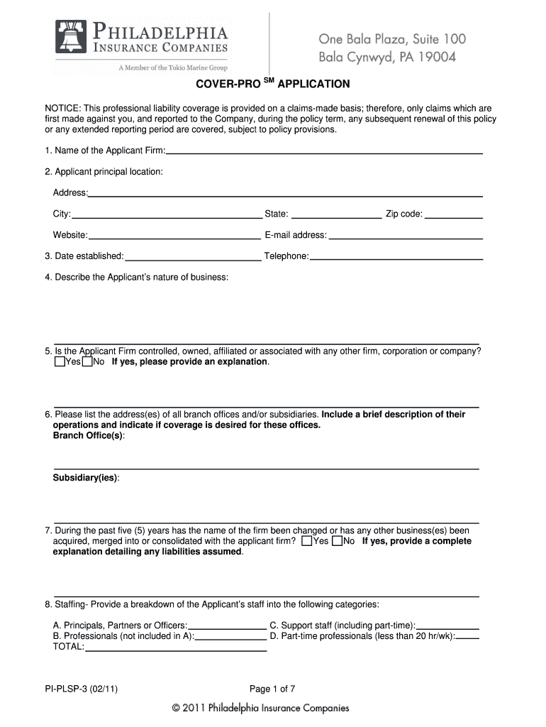 NOTICE This Professional Liability Coverage is Provided on a Claims Made Basis Therefore, Only Claims Which Are  Form