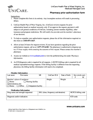 Unicare Prior Authorization Form