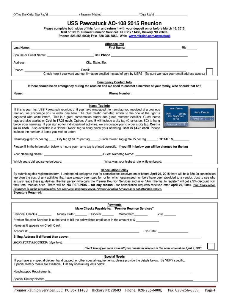 Get and Sign USS Pawcatuck AO 108  Military Locator and Reunion Service 2015-2022 Form