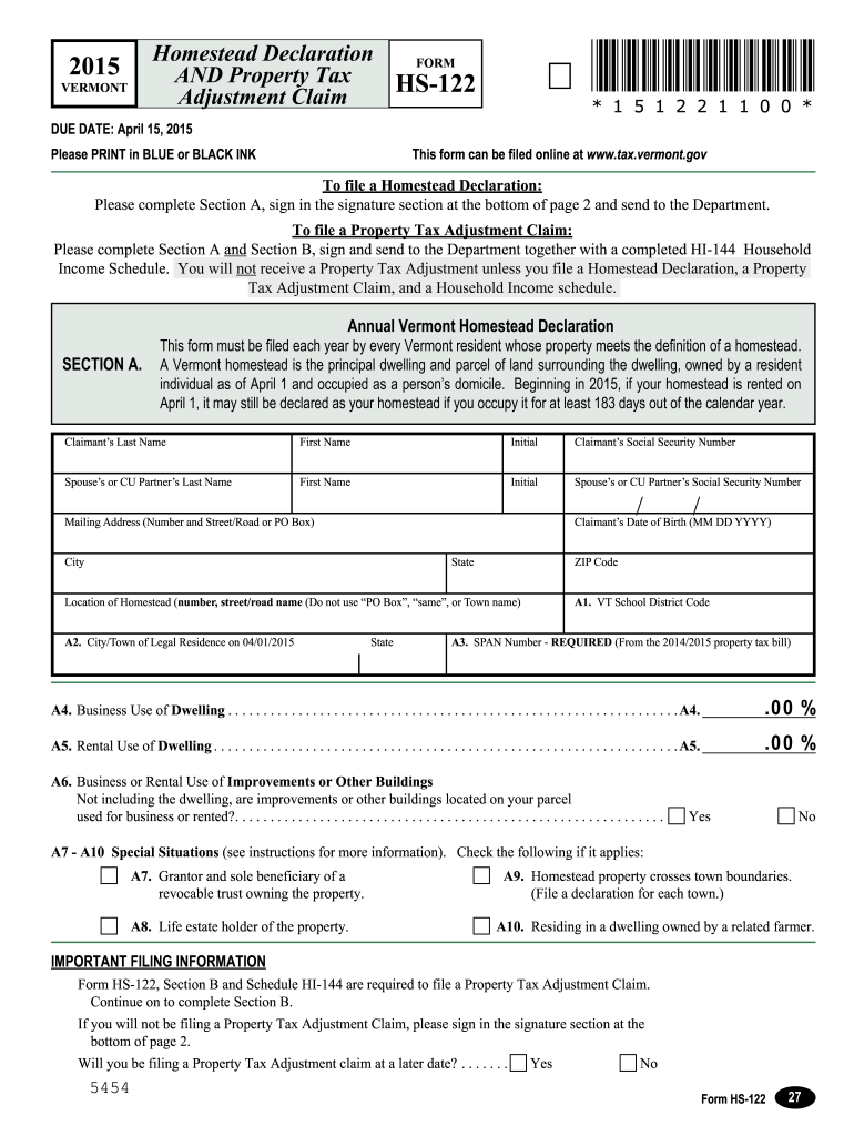 Get and Sign Form Hs 122 2015-2022