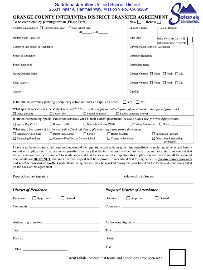  Inter Transfer Agreement 2011-2024