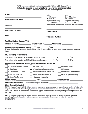 Voluntary Refund Form Non MSP WPS