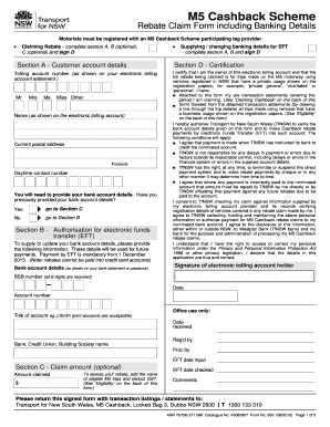 M5 Cashback Claim  Form