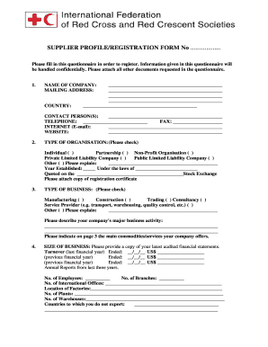 Red Cross Registration  Form