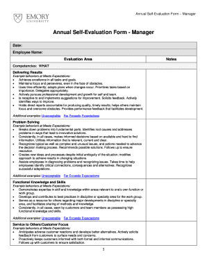 Manager Evaluation Form PDF