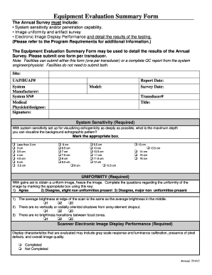  Equipment Evaluation Summary Form Acr 2015