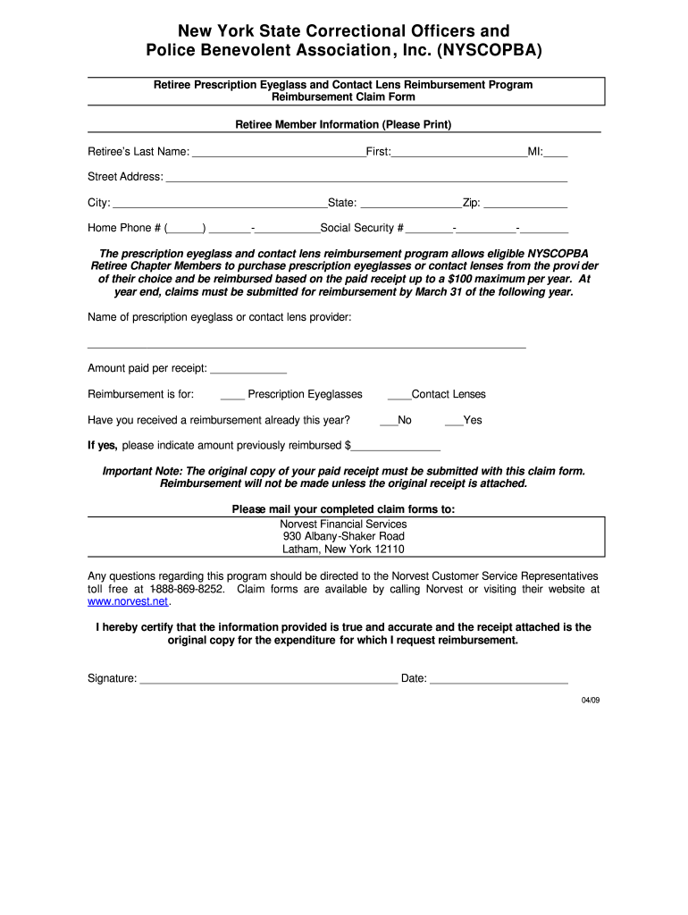 Nyscopba Dental Insurance  Form