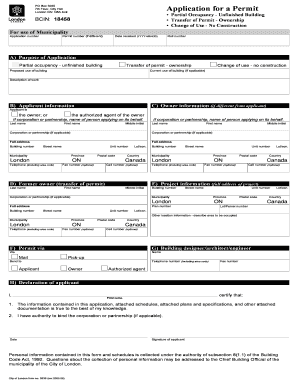 Partial Occupancy Permit Ontario  Form