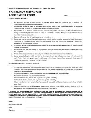 Equipment Checkout Form