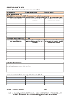 Job Hazard Analysis Form Template American Society of Concrete Contractors Job Hazard Analysis Form Template by American Society