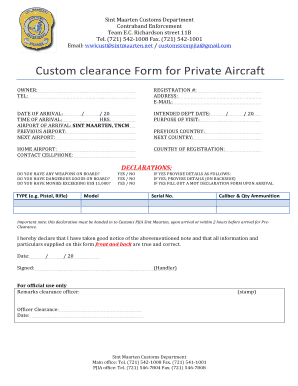 Custom Clearance Form