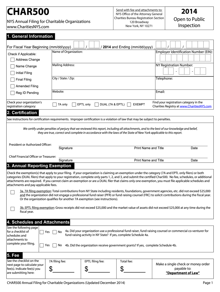 Get and Sign Summary of Registration and Filing Requirements    Charities Bureau 2014 Form