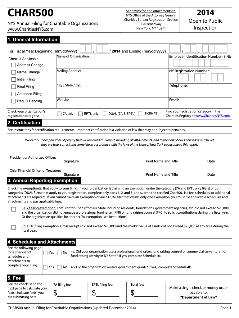  Summary of Registration and Filing Requirements    Charities Bureau 2014