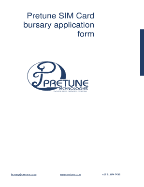 Pretune Sim Card Bursary  Form