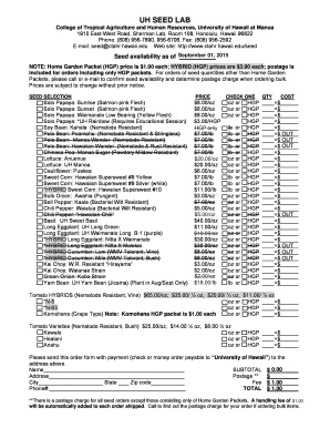 Uh Seed Lab  Form