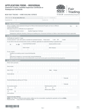 Dept of Fair Trading Forms