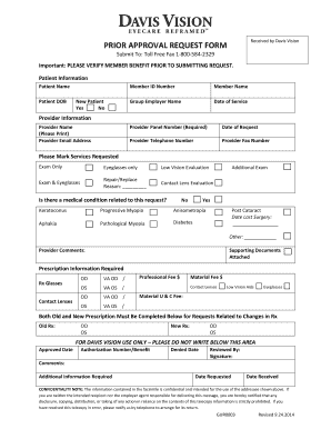 Davis Vision Fax Number  Form