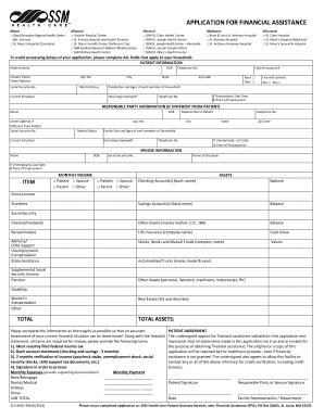 Ssm Financial Assistance  Form