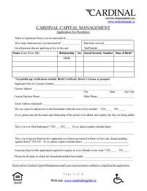 Wisconsin Application Residency  Form