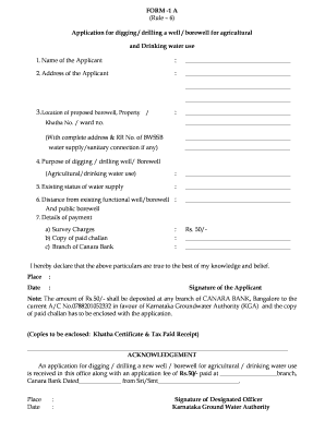 Borewell Application Form