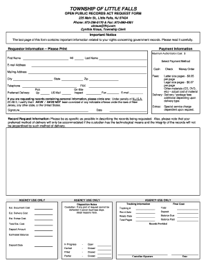 OPRA Request Form Little Falls