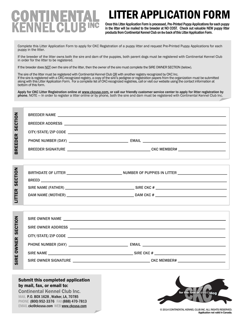 Ckc Application Form